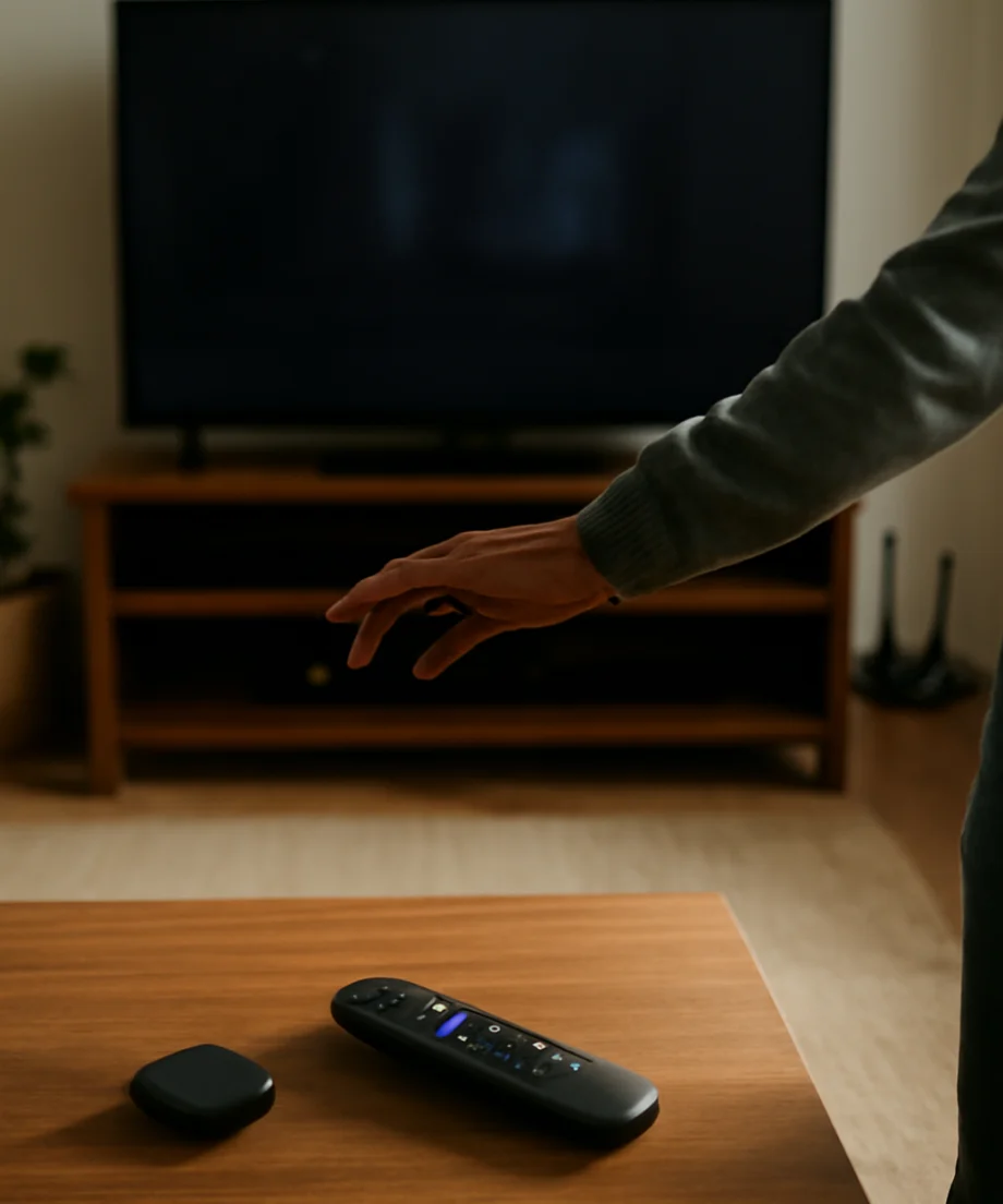 Check whether the Roku TV is sleeping or only showing a screensaver