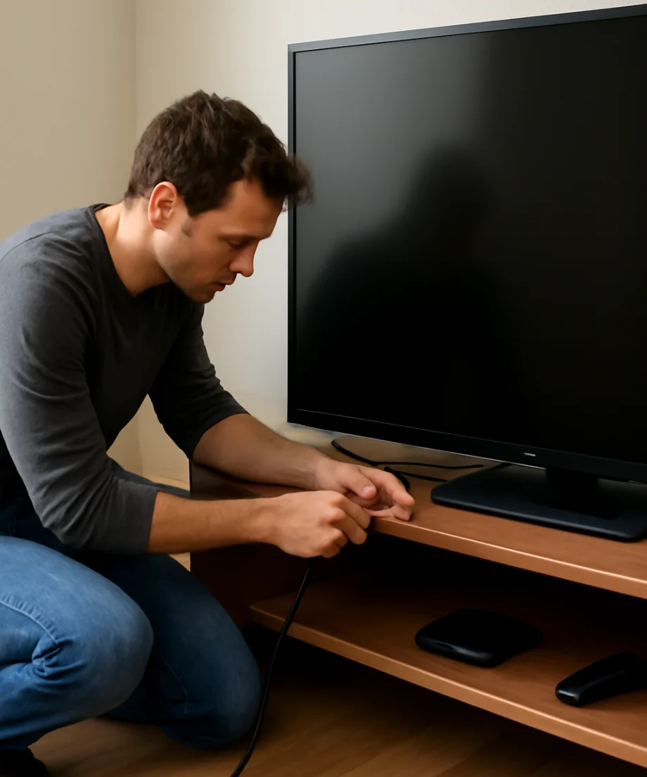 Check the TV's power connection first