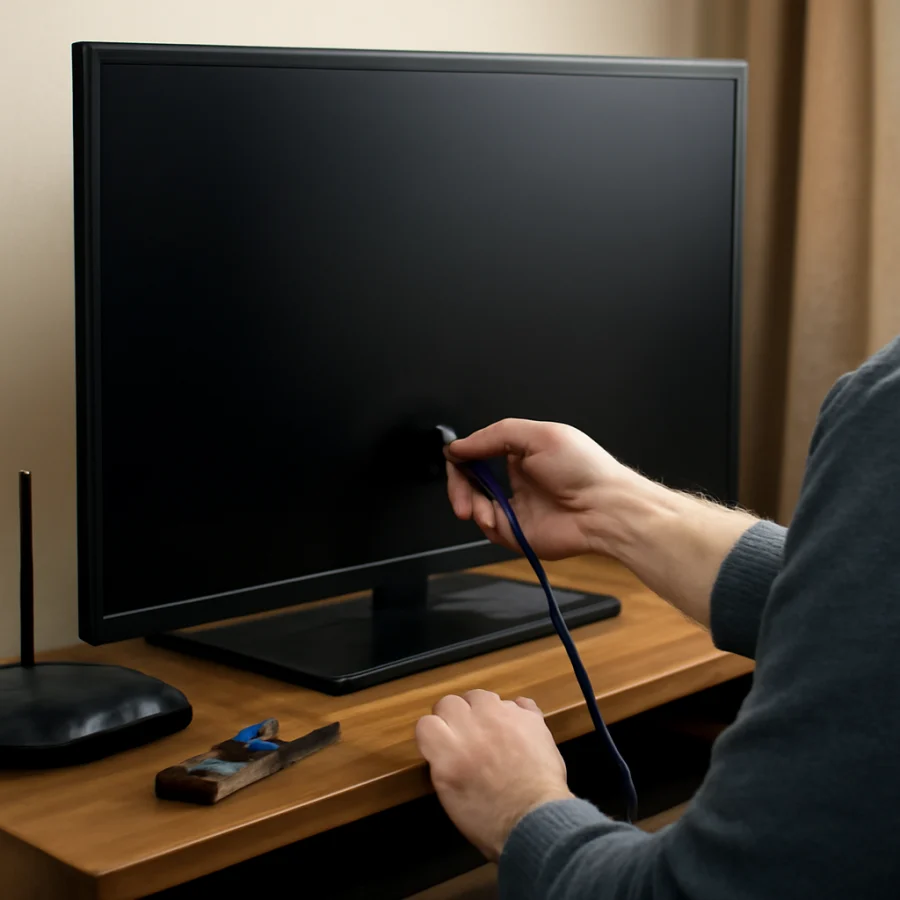 Check for a backlight or screen hardware problem