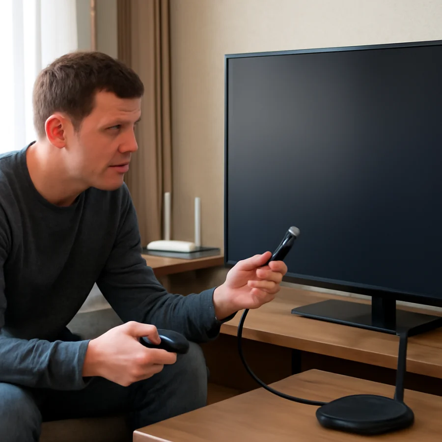 Test the TV's own menus or apps